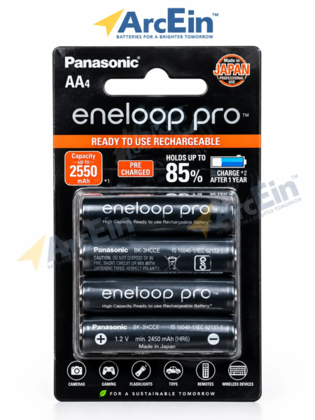 Panasonic Eneloop Pro AA 2550mAh rechargeable batteries pack of 4