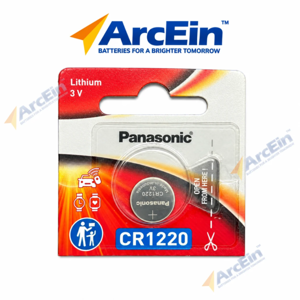 Panasonic CR1220 3V lithium coin cell battery pack of 1