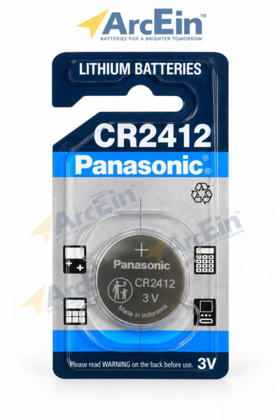 Panasonic CR2412 3V lithium coin cell battery