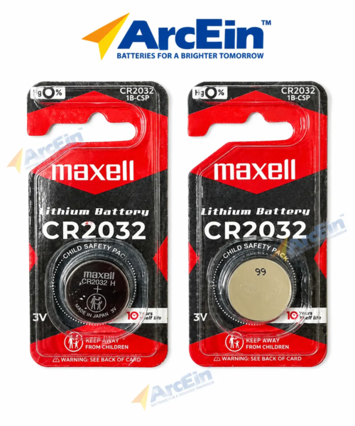 Maxell CR2032 3V lithium coin cell batteries pack of 2