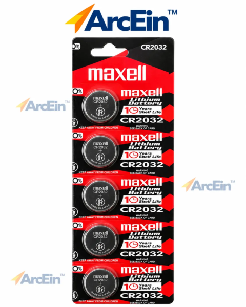 Maxell CR2032 3V lithium coin cell batteries Made in Japan pack of 5