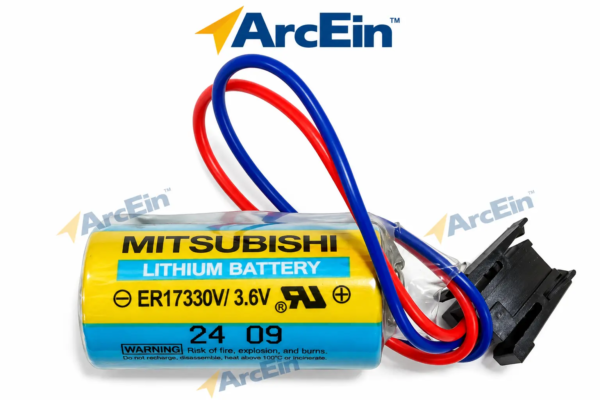 Mitsubishi ER17330V 3.6V lithium PLC backup battery with connector