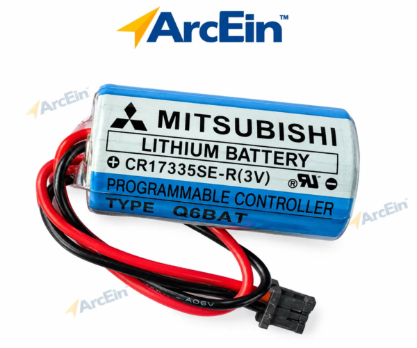 Mitsubishi Q6BAT CR17335SE-R 3V lithium PLC backup battery with connector