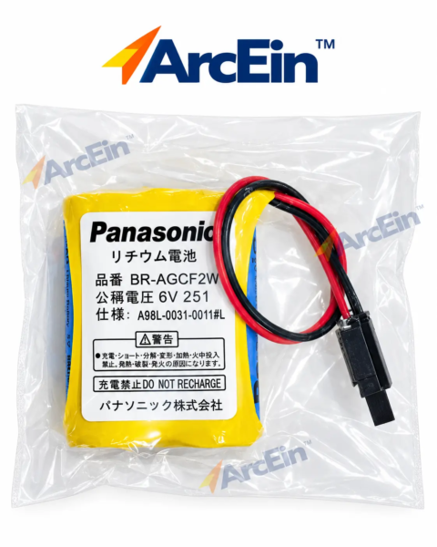 Panasonic BR-AGCF2W 6V lithium CNC PLC backup battery with connector