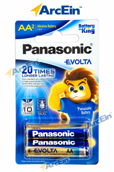Panasonic Evolta AA 1.5V alkaline battery pack of 2