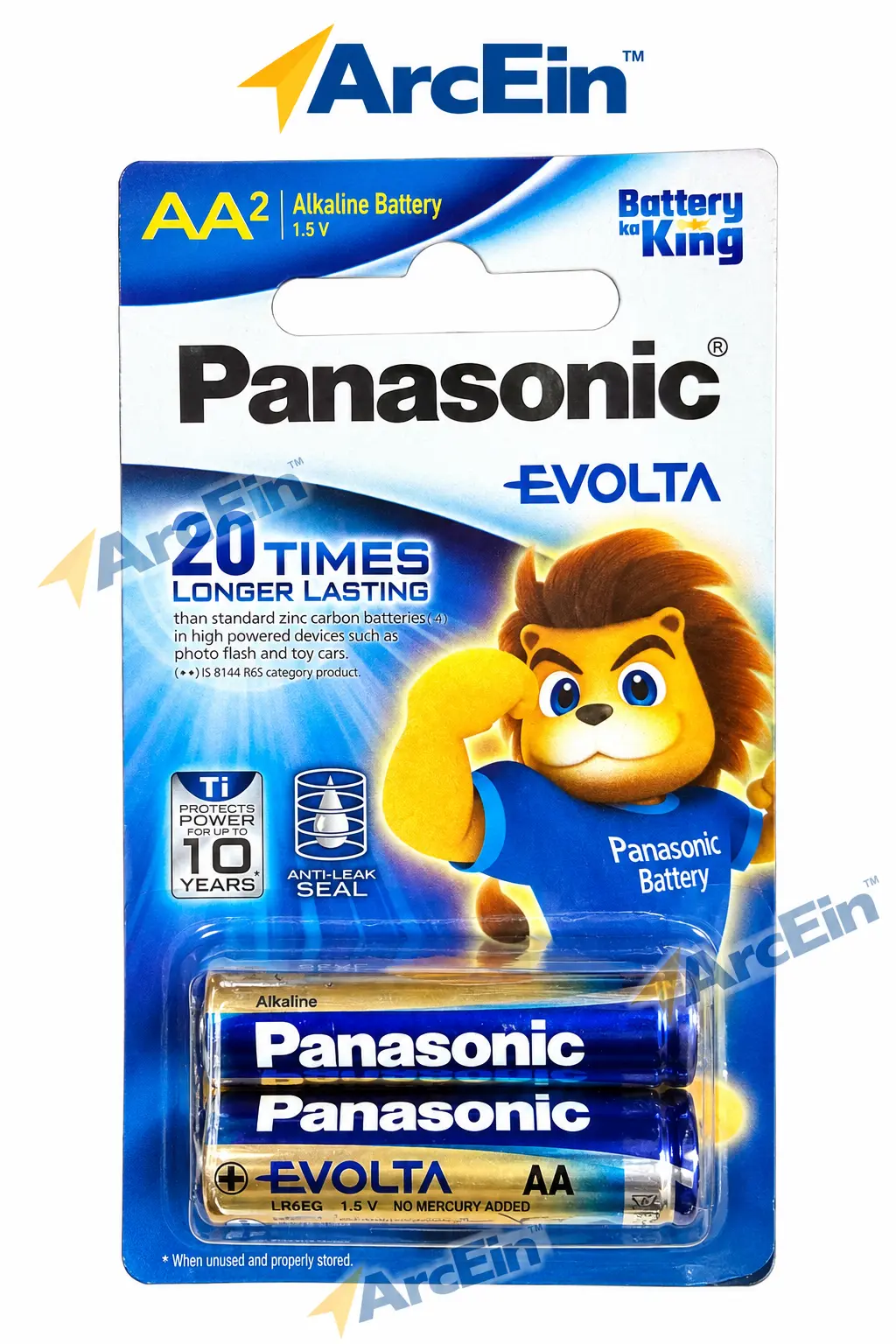 Panasonic Evolta AA 1.5V alkaline battery pack of 2