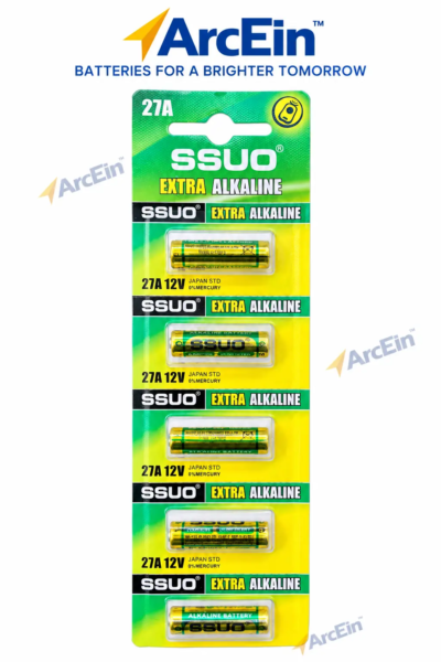 SSUO 27A 12V alkaline batteries A27 MN27 pack of 5