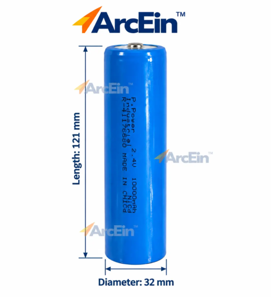 2.4V 5000mAh 2xD rechargeable battery pack 121mm x 32mm