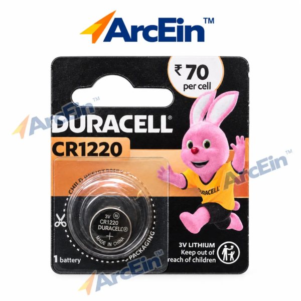 Duracell CR1220 3V lithium coin cell battery pack of 1