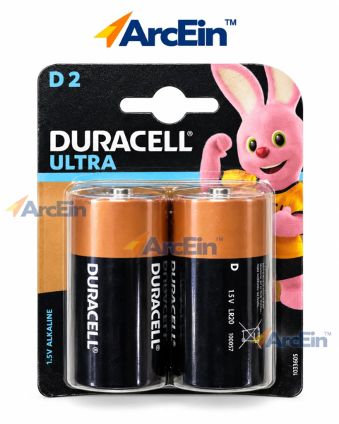 Duracell Ultra D Size LR20 1.5V alkaline batteries pack of 2