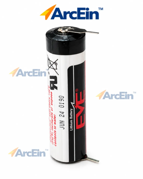 EVE ER14505 3.6V 2700mAh AA Li-SOCl2 lithium battery with solder tabs