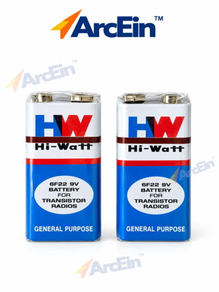 Hi-Watt HW 6F22 9V general purpose batteries pack of 2