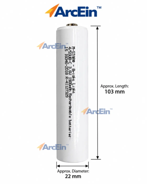 M-Star Mini Sub-C 3.6V 1900mAh rechargeable battery 103mm x 22mm