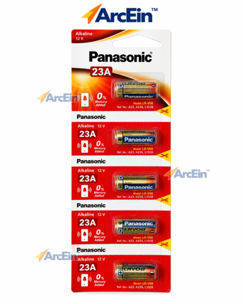 Panasonic 23A A23 LRV08 12V alkaline batteries pack of 5