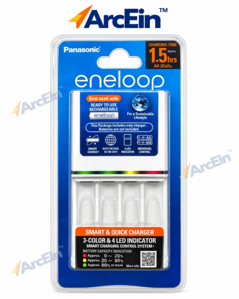 Panasonic eneloop BQ-CC55N Smart Quick Charger for AA and AAA Ni-MH batteries